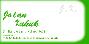 jolan kukuk business card